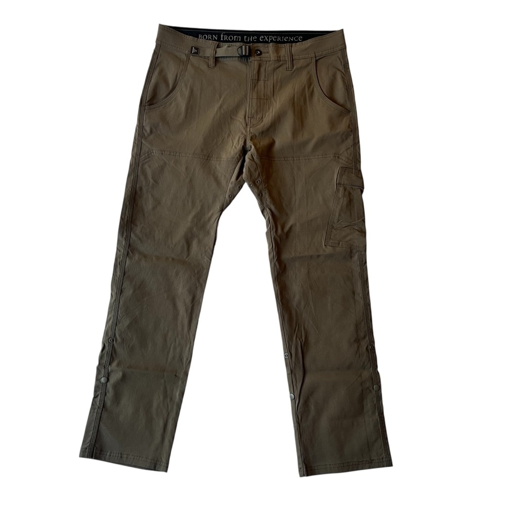 Prana Breathe Straight fit pants 34 x 30 Khaki Roll up convertible hiking Mens